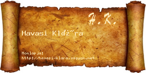Havasi Klára névjegykártya